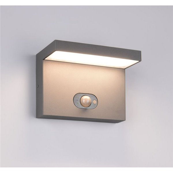 Luminária de parede LED solar BLYDE 5W 700lm com sensor de movimento, 2300-4000K IP44 antracite