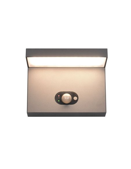 Luminária de parede LED solar BLYDE 5W 700lm com sensor de movimento, 2300-4000K IP44 antracite