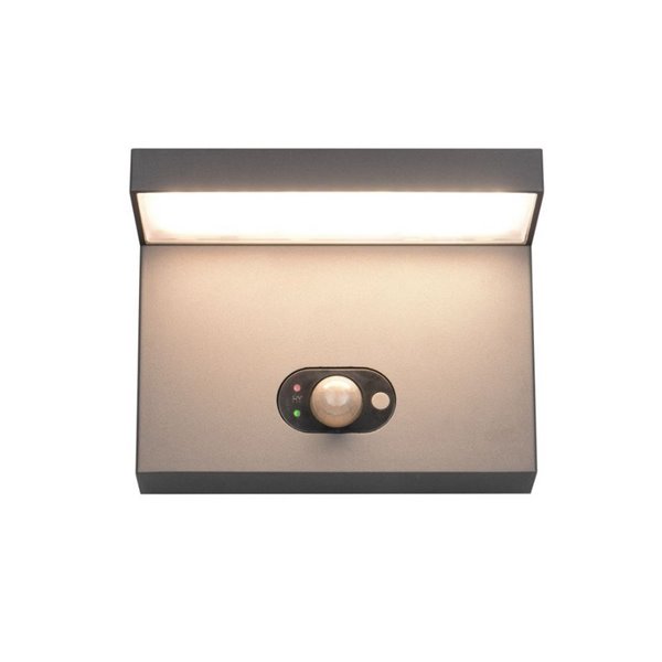 Aplique LED solar, con sensor de movimiento BLYDE 5W 700lm, 2300 - 4000K IP44 Antracita