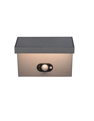 Aplique LED solar, con sensor de movimiento BLYDE 5W 700lm, 2300 - 4000K IP44 Antracita
