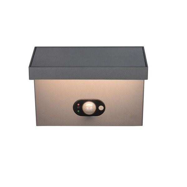 Aplique LED solar, con sensor de movimiento BLYDE 5W 700lm, 2300 - 4000K IP44 Antracita