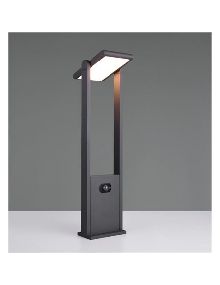 Baliza LED exterior MALAWI con sensor de movimiento, regulable,  5W 700lm, 2300 - 4000K IP44 Antracita