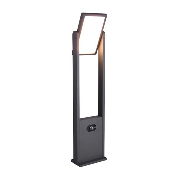 Baliza LED exterior MALAWI con sensor de movimiento, regulable,  5W 700lm, 2300 - 4000K IP44 Antracita