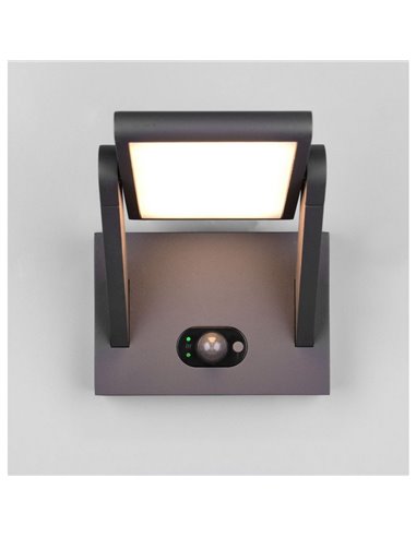 Aplique solar exterior LED MALAWI, sensor de movimiento  5W 700lm, 2300 - 4000K IP44 Antracita