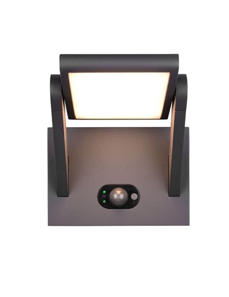 Aplique solar exterior LED MALAWI, sensor de movimiento  5W 700lm, 2300 - 4000K IP44 Antracita