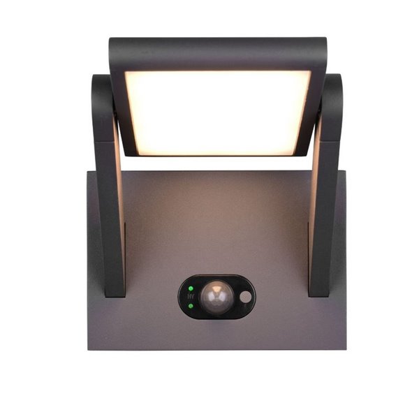 Aplique solar exterior LED MALAWI, sensor de movimiento  5W 700lm, 2300 - 4000K IP44 Antracita