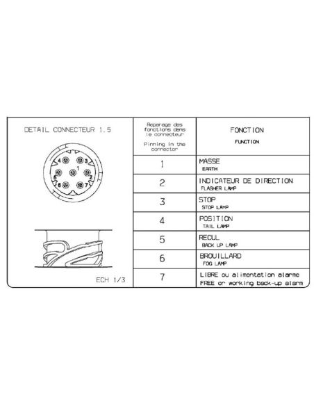 Conector de luz traseira esquerda LC9 Renault e Volvo Trucks com luz de placa inferior 159010 Vignal | LeonLeds