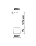 Lámpara de techo THAIS M Ø50cm, estilo rústico de rafia bali, E27 max 15W (no incl.), IP20
