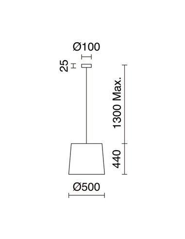 Lámpara de techo THAIS M Ø50cm, estilo rústico de rafia bali, E27 max 15W (no incl.), IP20