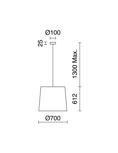 Lámpara de techo THAIS L Ø70cm, estilo rústico de rafia bali, E27 max 15W (no incl.), IP20