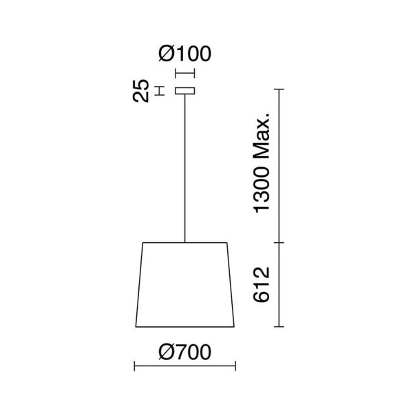 Lámpara de techo THAIS L Ø70cm, estilo rústico de rafia bali, E27 max 15W (no incl.), IP20