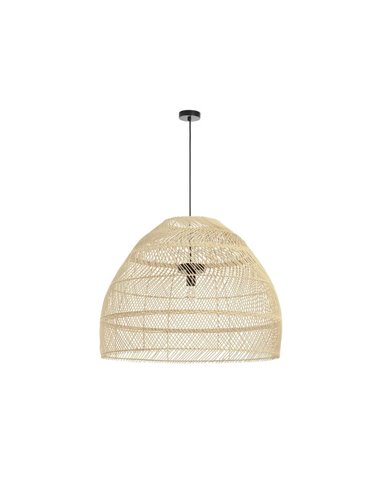 Lámpara de techo VIETNAM XL Ø80cm, estilo rústico de mimbre claro/oscuro, E27 15W (no incl.), IP20