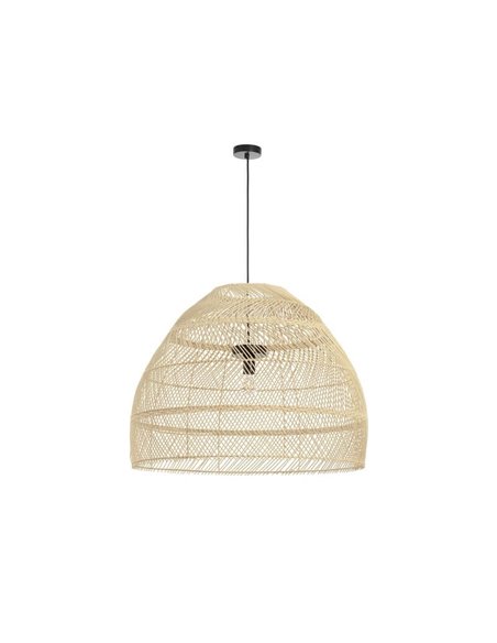 Lámpara de techo VIETNAM XL Ø80cm, estilo rústico de mimbre claro/oscuro, E27 15W (no incl.), IP20