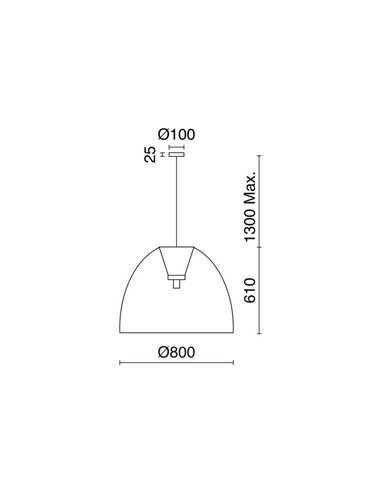 Lámpara de techo VIETNAM XL Ø80cm, estilo rústico de mimbre claro/oscuro, E27 15W (no incl.), IP20