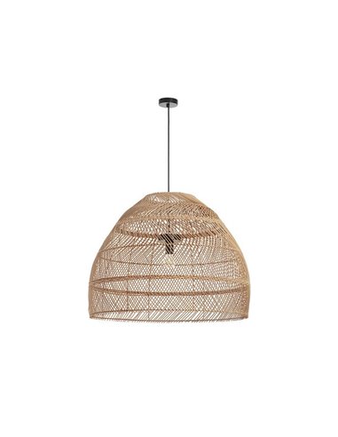Lámpara de techo VIETNAM XL Ø80cm, estilo rústico de mimbre claro/oscuro, E27 15W (no incl.), IP20