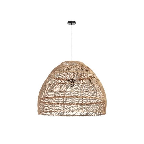 Lámpara de techo VIETNAM XL Ø80cm, estilo rústico de mimbre claro/oscuro, E27 15W (no incl.), IP20