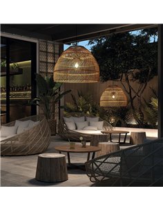 Lámpara de techo exterior VIETNAM S Ø40cm, estilo rústico, mimbre claro/oscuro, E27 15W, IP65 2