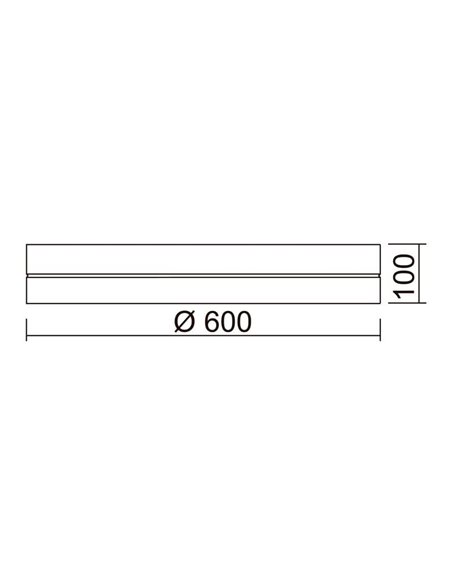 Plafón de techo LED VINYL L Ø600mm, 36W 3980lm, 3000K, IP40, distintos acabados