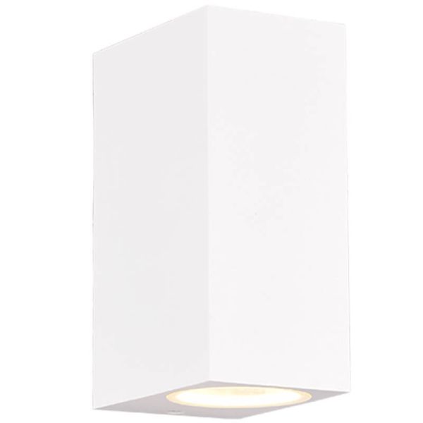 Aplique de pared rectangular para exterior Roya Blanco IP44 2xGU10 Trio Lighting