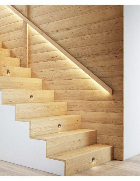 Applique murale LED pour escaliers, noire, ILO 2 W, encastrée, signalisation intérieure, 3 000 K, ronde, Beneito Faure