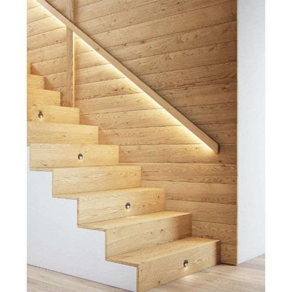 Luminária de parede LED Stairs preta ILO 2W embutida para sinalização interna 3000K redonda Beneito Faure