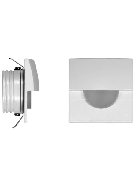 Detalle Aplique LED Cuadrado SKIN Blanco 2W Empotrable Interior 3000K para señalización