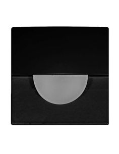 Détail de l'applique murale LED carrée noire SKIN, 2 W, signal lumineux encastré, 3 000 K 2