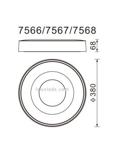 Luz de teto LED redonda COIN com controle remoto dourado regulável 2700K-5000K 6000 Lm tamanhos diferentes 2