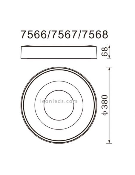 Plafón LED Coin madera regulable tamaño pequeño dimensiones