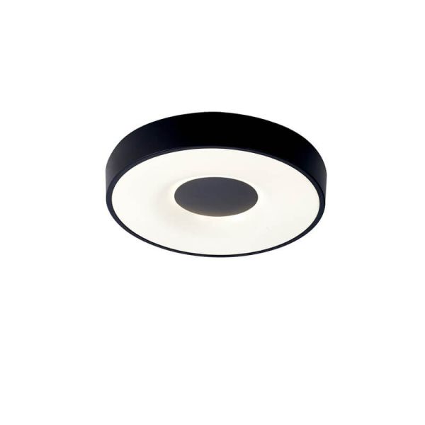 Plafón LED COIN Negro Regulable con Mando y App – Redondo Moderno 56W 7567