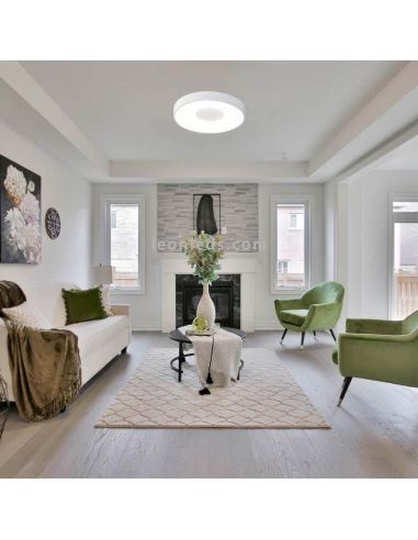 Luminária de teto LED tipo moeda, branca, 3 potências ambientes diferentes