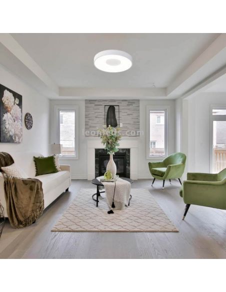 Plafón LED Coin blanco 3 potencias distintas ambiente