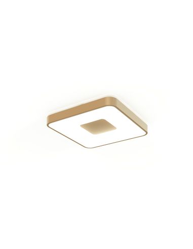 Plafón LED Coin para techo oro cuadrado mediano