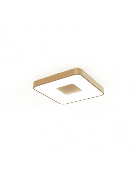Plafón LED Coin para techo oro cuadrado mediano