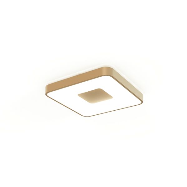 Plafón LED Coin para techo oro cuadrado mediano
