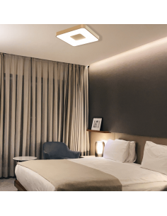 Plafonnier LED Coin pour plafond carré doré 2