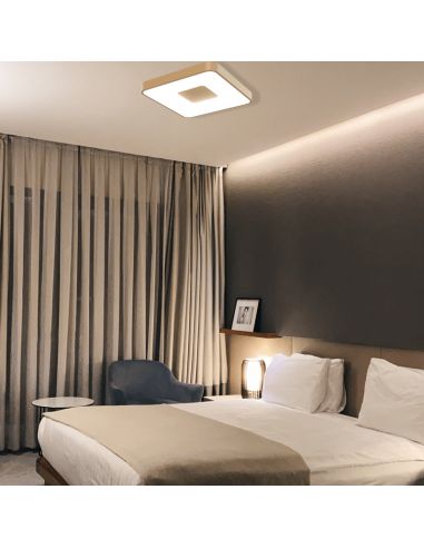 Plafonnier LED Coin pour plafond d'ambiance carré doré