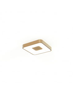 Luminária de teto LED tipo moeda para teto quadrado dourado