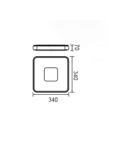 Plafonnier LED carré Coin, blanc, petites dimensions