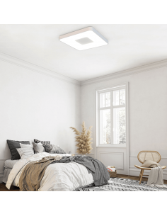 Pequena luminária de teto LED quadrada branca tipo moeda 2