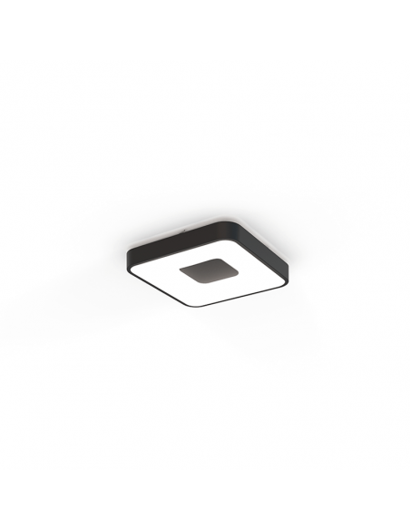 Plafón LED cuadrado regulable Coin negro pequeño