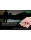 Linterna LED ultra ligera de mano TIKI GITD GREEN, brilla en la oscuridad 300Lm y alcance 71m IP66