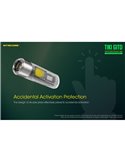 Linterna LED ultra ligera de mano TIKI GITD GREEN, brilla en la oscuridad 300Lm y alcance 71m IP66