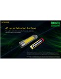 Linterna LED ultra ligera de mano TIKI GITD GREEN, brilla en la oscuridad 300Lm y alcance 71m IP66