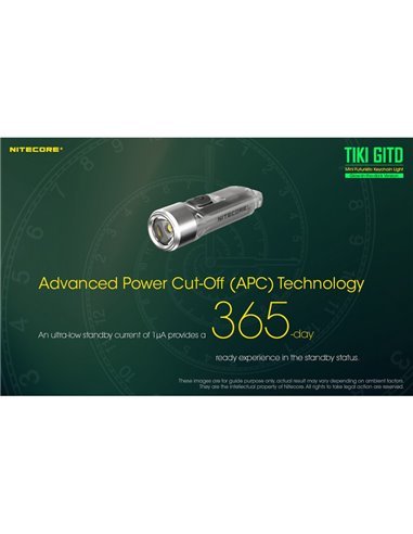 Linterna LED ultra ligera de mano TIKI GITD GREEN, brilla en la oscuridad 300Lm y alcance 71m IP66