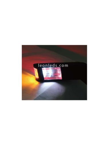 Klaxon LED 3 fonctions lumière blanche et rouge ambre pour camions avec tulipe transparente incolore | Éclairage LeonLeds