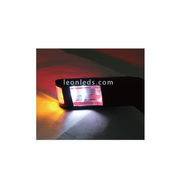Cuerno LED 3 funciones luz ambar blanca y roja para camiones con tulipa trasnparente incolora | LeonLeds Iluminación