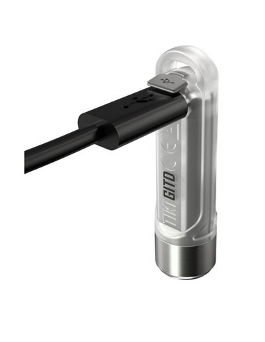 Linterna LED ultra ligera de mano TIKI GITD GREEN, brilla en la oscuridad 300Lm y alcance 71m IP66