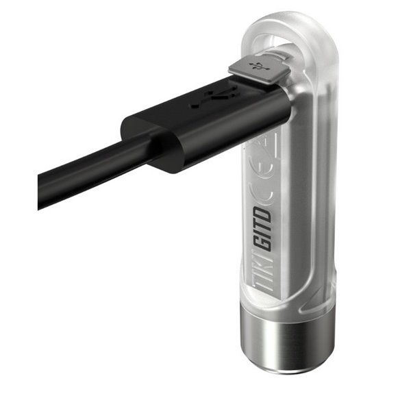 Lampe de poche LED ultra-légère TIKI GITD GREEN, brille dans le noir, 300 lm, portée de 71 m, IP66