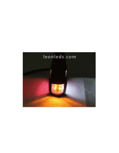 Buzina LED 3 funções branco âmbar e luz vermelha para caminhões com tulipa transparente incolor | Leon Iluminação LED